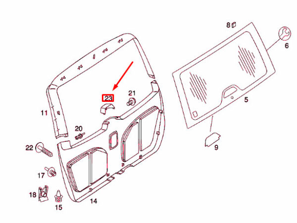 A16374700871A26 - NEW MERCEDES-BENZ ML W163 THIRD BRAKE LAMP COVER A16374700871A26 ORIGINAL