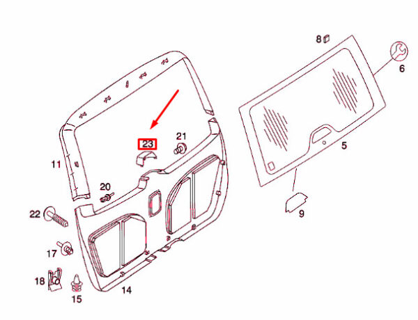 A16374700877E33 - NEW MERCEDES-BENZ M W163 ADDITIONAL STOP LIGHT COVER A16374700877E33 ORIGINAL