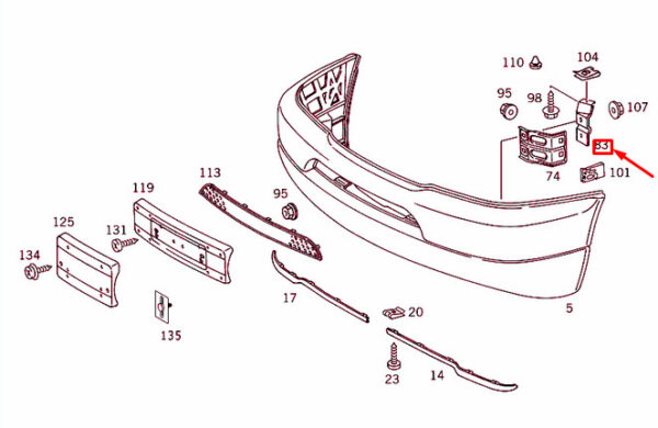 A1638850514 - NEW MERCEDES-BENZ ML W163 FRONT BUMPER LEFT BRACKET A1638850514 ORIGINAL
