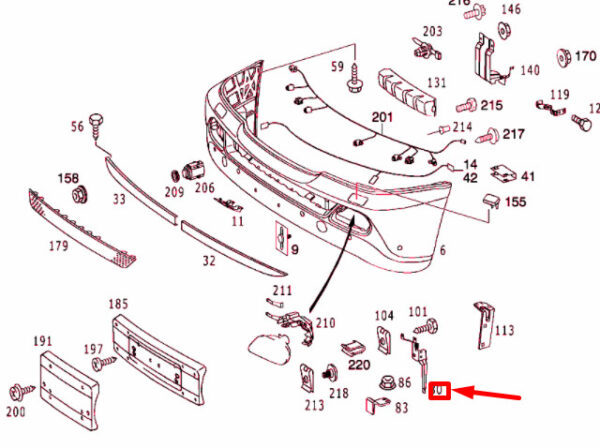 A1638853314 - NEW MERCEDES-BENZ ML W163 FRONT LEFT FOG LAMP BRACKET A1638853314 ORIGINAL