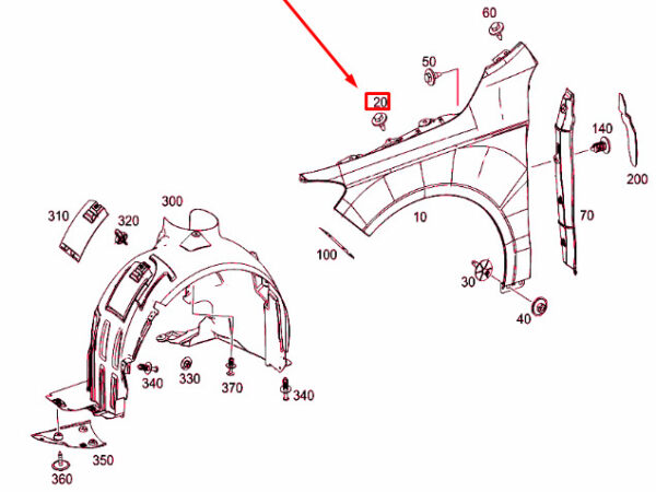 A1639900136 - Mercedes-Benz CLA C117 Fender Screw A1639900136 NEW GENUINE