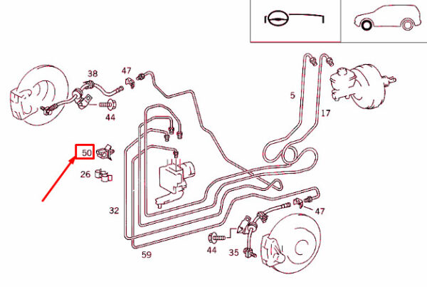 A1639940348 - NEW MERCEDES-BENZ ML W163 BRAKE LINE CLAMP CLIP A1639940348