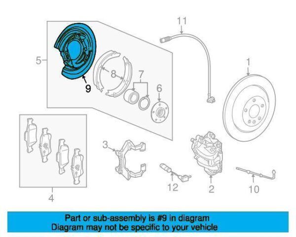 A1644230120 - Genuine Mercedes Benz ML 280/300/350 CDI Rear Brake Support Plate