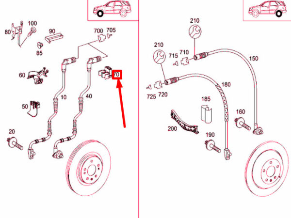 A1645410040 - Mercedes-Benz ML W164 Speed Sensor Mount A1645410040 NEW ORIGINAL