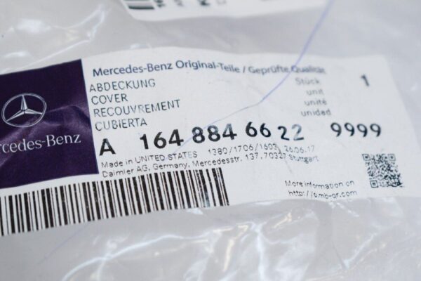 A1648846622 - Mercedes Benz Gl W164 towing hook cover front A1648846622 9999 REAL NEW