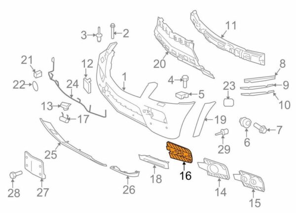 A1648847222 - OEM MERCEDES-BENZ M-CLASS W164 FRONT BUMPER RIGHT GRILLE A1648847222 GENUINE