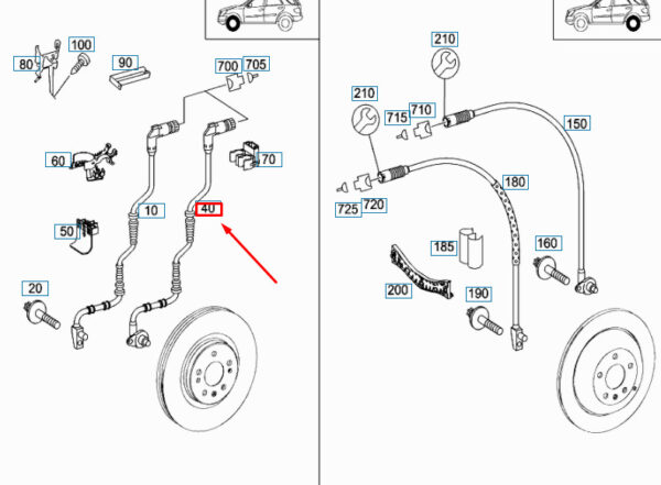 A1649058400 - NEW MERCEDES-BENZ M W164 FRONT ABS SPEED SENSOR A1649058400 ORIGINAL