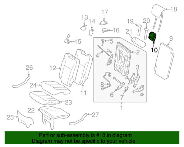 A1649310197 - NEW MB GLS GL CLASS REAR LEFT FOLDING SEAT LATCH RELEASE HANDLE BEZEL GENUINE