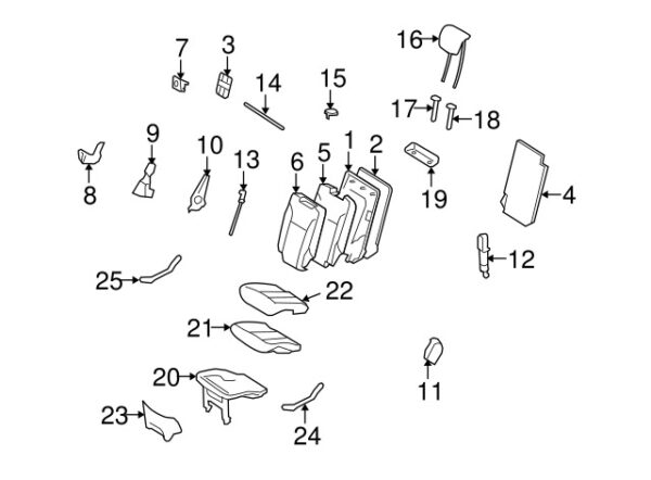 A16493816108K67 - NEW MB GL CLASS REAR SEAT BACK RECLINER ADJUSTMENT MECHANISM COVER ORIGINAL