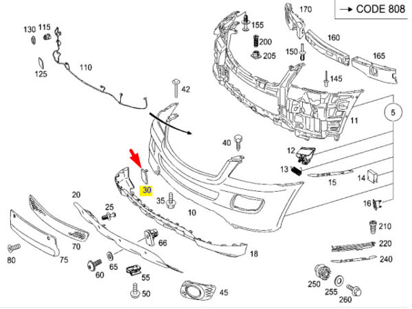 A1661500315 - NEW MERCEDES-BENZ GLE W166 CABLE CHANNEL A1661500315 GENUINE