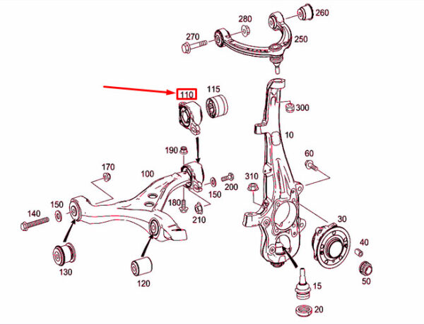 A1663300243 - New MB ML W166 Front Right Control Arm Bearing Bracket A1663300243