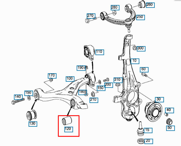 A1663330100 - NEW MERCEDES BENZ GLE W166 FRONT CONTROL ARM BEARING BUSH A1663330100 ORIGINAL