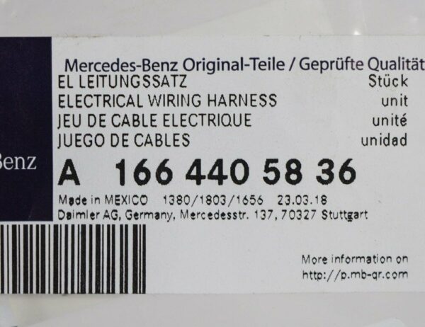 A1664405836 - NEW MERCEDES FRONT BUMPER RADIATOR GRILLE WIRE BELT A1664405836 13-15 ORIGINAL