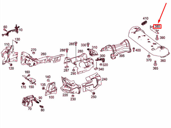 A1664700181 - NEW MB ML W166 EXHAUST SYSTEM SCREENING PLATE GUARD BRACKET A1664700181 ORIGINAL