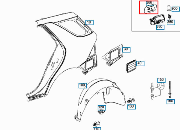 A1667570006 - New Mercedes Benz GLE W166 Right Fuel Door Fuel Cap A1667570006 Genuine