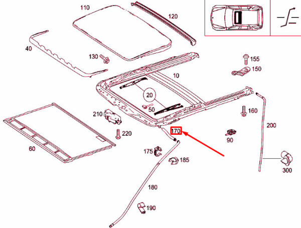 A1667800010 - NEW MERCEDES-BENZ ML W166 SLIDING ROOF WATER DRAIN HOSE A1667800010