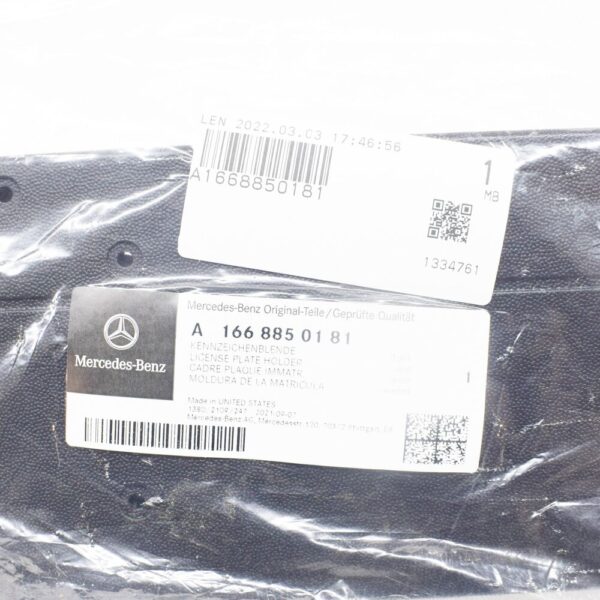A1668850181 - MB M-CLASS W166 Front Bumper License Number Plate A1668850181 New Genuine 2014