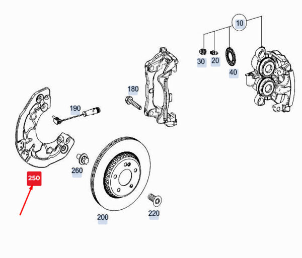 A1674215400 - New Mercedes-Benz GLE W167 Brake Disc Cover Plate Front Right A1674215400