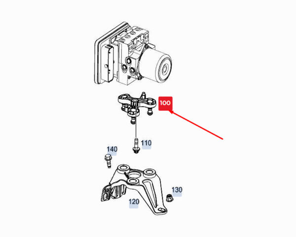 A1674310000 - Mercedes-Benz GLE W167 Hydraulic Unit Mount A1674310000 NEW Original