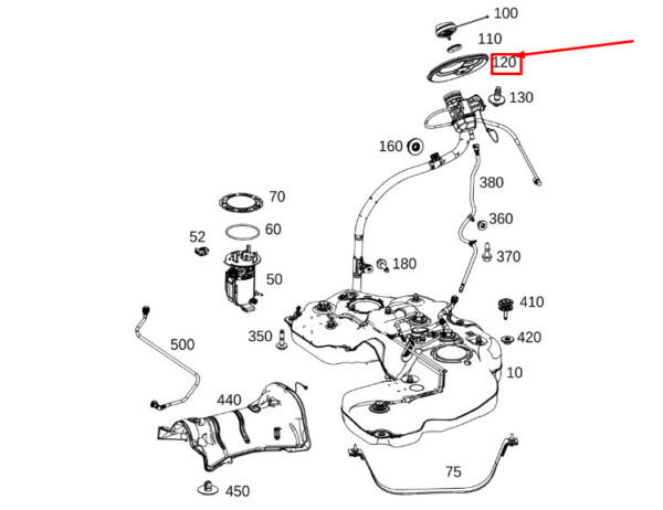 A1674710800 - Mercedes-Benz GLE W167 Fuel Tank Neck Gasket A1674710800 NEW ORIGINAL
