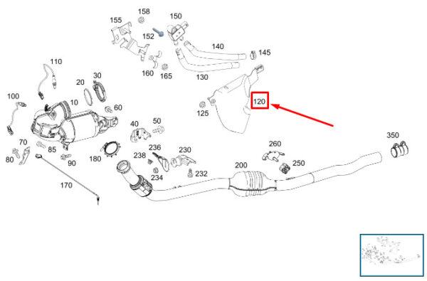 A1674923600 - New Mercedes-Benz GLS X167 Differential Pressure Sensor Heat Shield A1674923600 Genuine