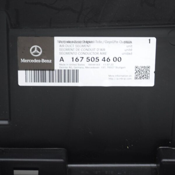 A1675054600 - Mercedes-Benz GLE W167 Lower Air Duct Segment A1675054600 New Genuine