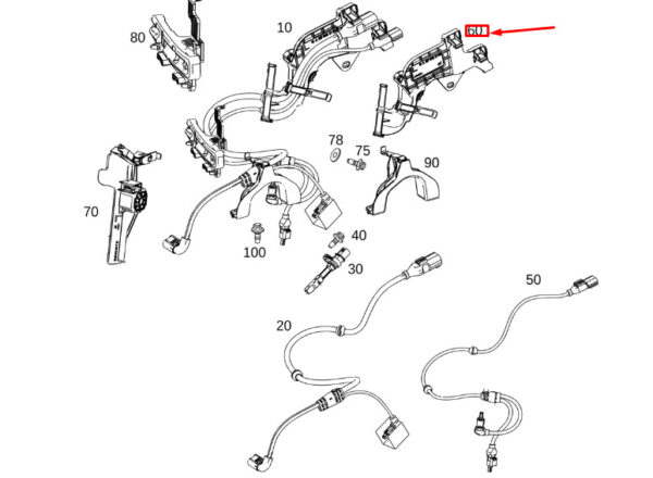 A1675462100 - New MB GLE W167 Axle Wiring Rear Left Wire Bracket A1675462100