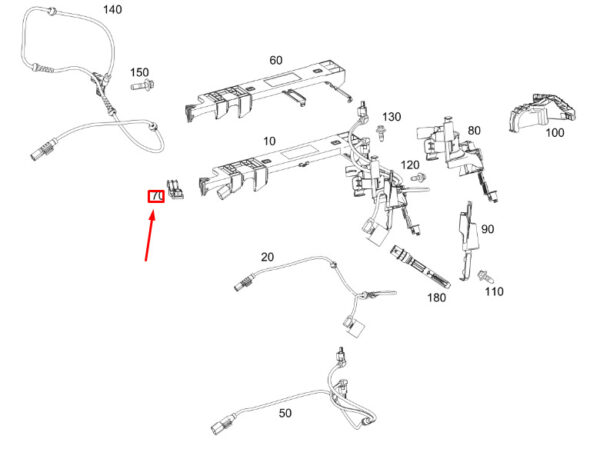 A1675464101 - New MERCEDES-BENZ GLE W167 Front Left Axle Line Bracket A1675464101