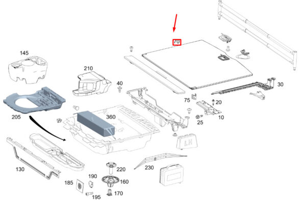 A16768073019H42 - Mercedes-Benz GLE W167 Load Compartment Rear Floor A16768073019H42 NEW GENUINE