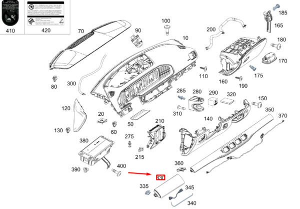 A1676807900 - New MB GLE W167 Instrument Panel Right Trim Bar RHD A1676807900