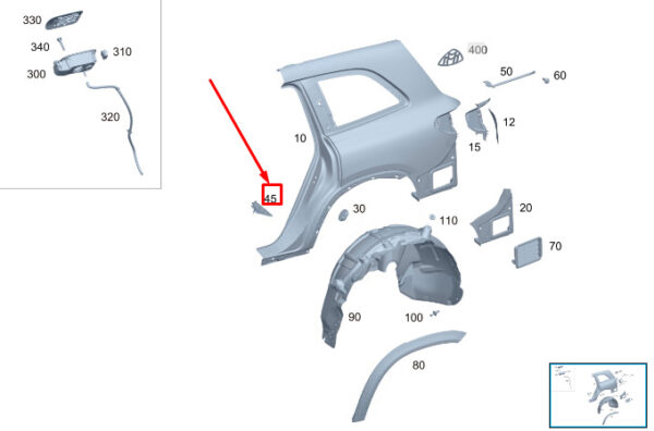 A1676820401 - New Mercedes-Benz GLS X167 Rear Wheel Dump Damper A1676820401 Genuine