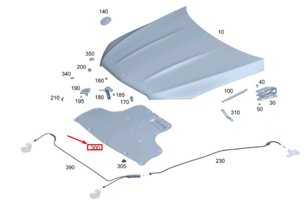 A1676820800 - NEW MERCEDES-BENZ GLE W167 HOOD DAMPING PANEL A1676820800 ORIGINAL