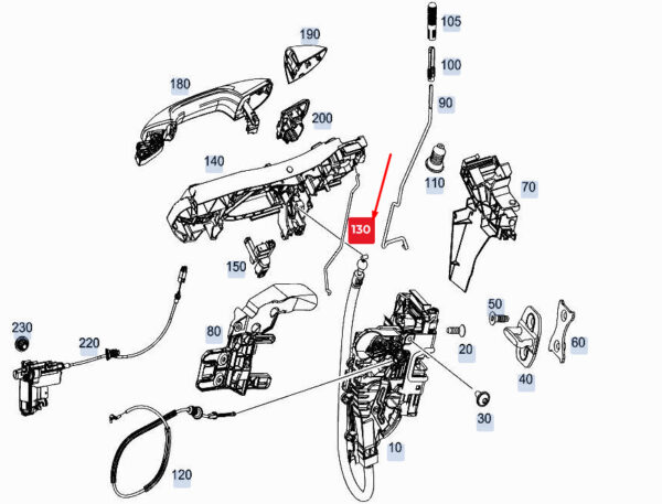 A1677221900 - New Mercedes-Benz GLE W167 Front Left Door Link Rod A1677221900 Genuine