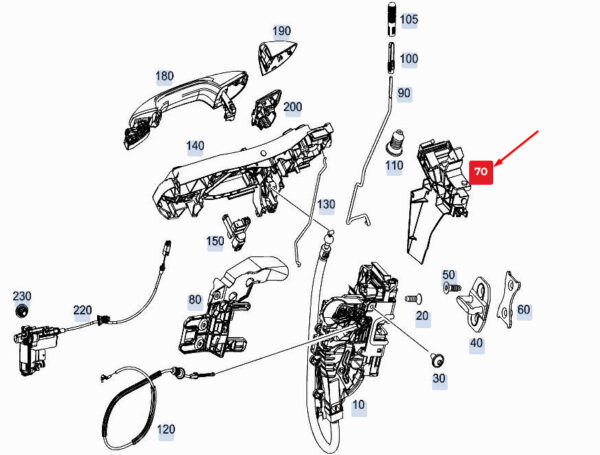 A1677230200 - NEW MERCEDES-BENZ GLE W167 LEFT DOOR BEARING HOLDER A1677230200 ORIGINAL