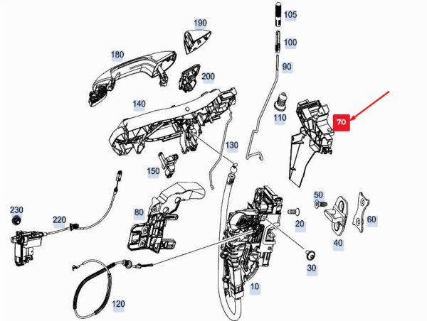 A1677230300 - NEW MERCEDES-BENZ GLE W167 RIGHT DOOR BEARING HOLDER A1677230300 ORIGINAL
