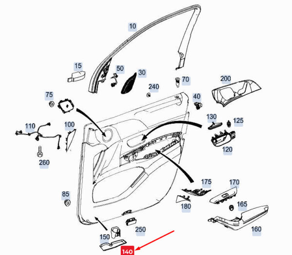 A1677271500 - Mercedes-Benz GLE W167 door bag insert front left A1677271500, original part