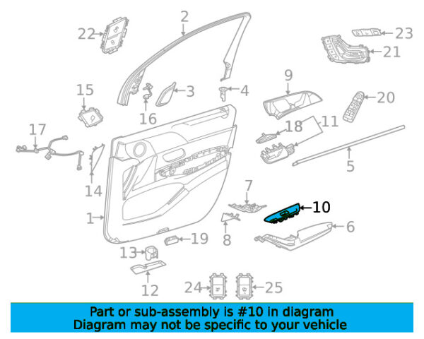 A16772726008T92 - Mercedes-Benz GLE-Class W167 window switch panel front right