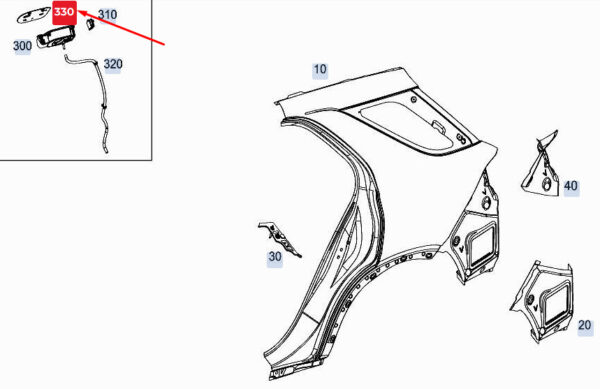 A1677570800 - NEW MERCEDES-BENZ GLE W167 FUEL TANK FLAP A1677570800