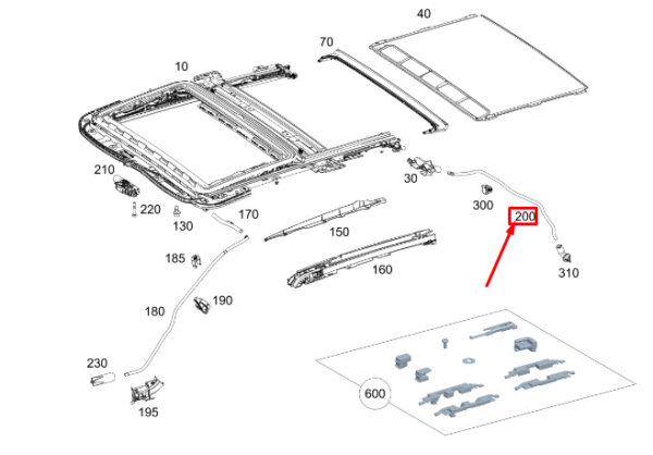 A1677850200 - MERCEDES-BENZ GLE W167 Rear Right Roof Water Drain Hose A1677850200 NEW GENUINE
