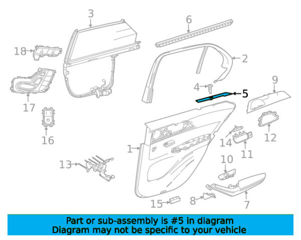 A1678104303 - Mercedes-Benz GLE-Class W167 door trim insert rear left top