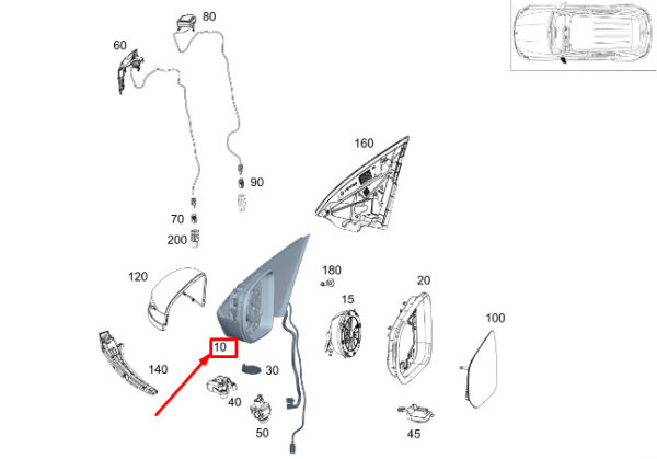 A1678107704 - Mercedes-Benz GLS X167 exterior mirror left RHD A1678107704 NEW ORIGINAL