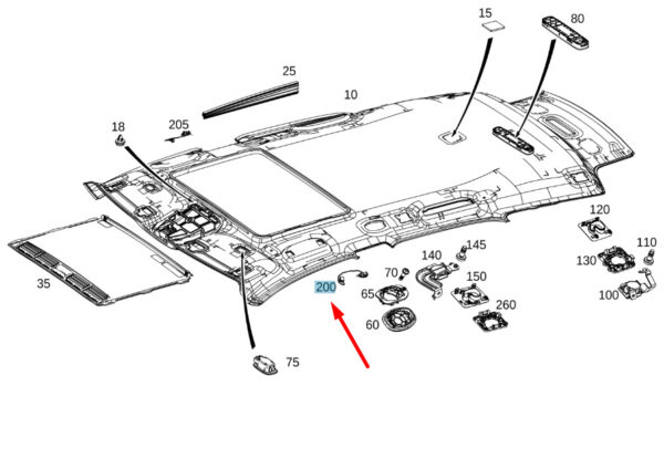 A1679060006 - NEW MERCEDES-BENZ GLE W167 HEADLINER LED MODULE A1679060006 20-20 ORIGINAL