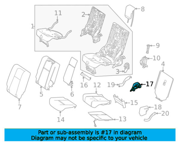 A16793319009051 - Mercedes-Benz GLE-Class W167 interior seat trim rear left A16793319009051