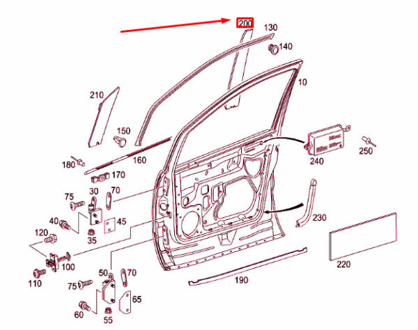 A16869887309C26 - New MERCEDES-BENZ A W168 Front Left Door Cover Trim Rear A16869887309C26