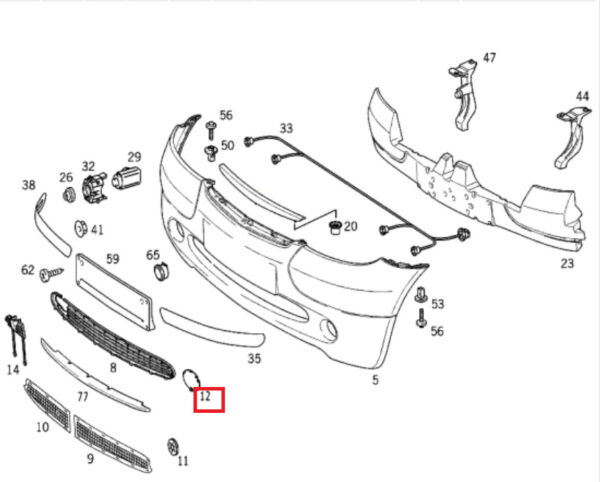 A1688851723 - Genuine MB A CLASS W168 Front Bumper Cooling Cover Left PRIMED A16888517239999