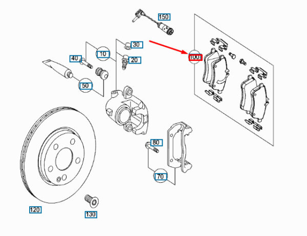 A1694201920 - New MERCEDES-BENZ A W169 Front Wheel Brake Pad Set A1694201920