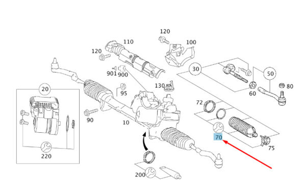 A1694600196 - NEW MB A W169 STEERING GEAR LEFT TRACK ROD BOOT RS A1694600196 ORIGINAL