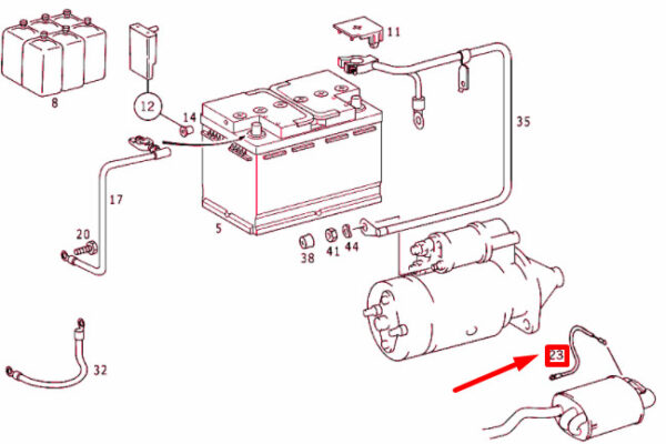 A1705400231 - NEW MERCEDES-BENZ SLK R170 BODY TO EXHAUST NEGATIVE CABLE A1705400231 ORIGINAL