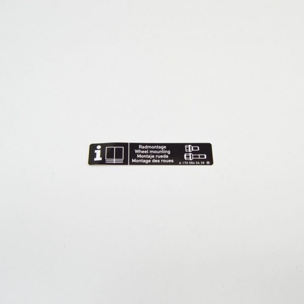 A1705840438 - Replacement Wheel Adhesive Label for Mercedes-Benz SLK R170 A1705840438 NEW
