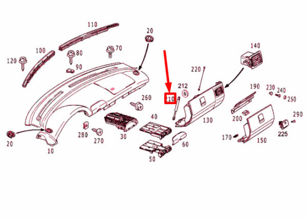 A1706800026 - NEW MERCEDES-BENZ SLK R170 GLOVE COMPARTMENT DAMPER A1706800026 ORIGINAL